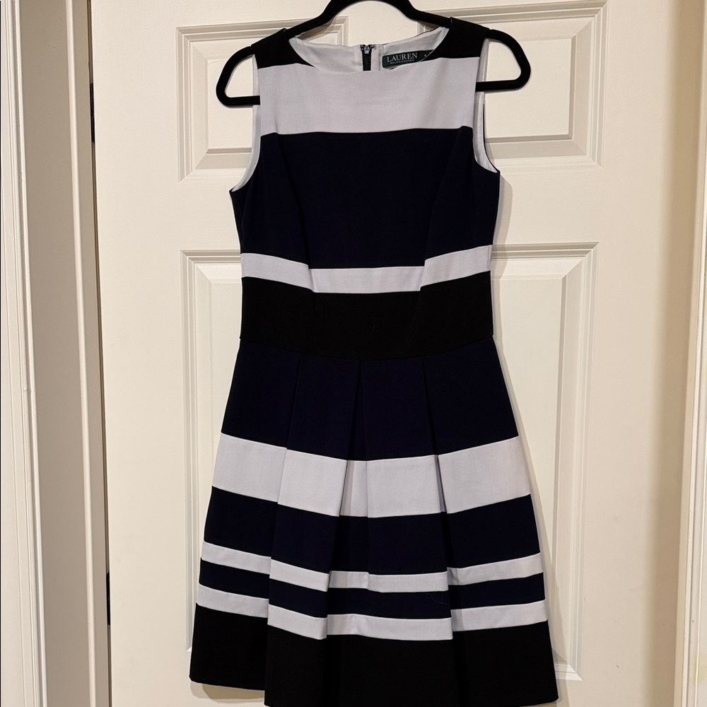 Lauren Ralph Lauren Black and White Midi Dress